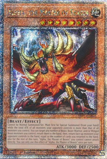 Alpha, the Master of Beasts (Quarter Century Secret Rare) - 25th Anniversary Rarity Collection YuGiOh trading card