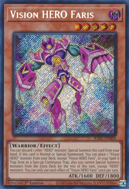 Vision HERO Faris (Secret Rare) - 25th Anniversary Rarity Collection YuGiOh trading card