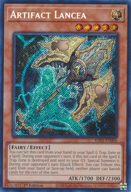 Artifact Lancea (Secret Rare) - 25th Anniversary Rarity Collection YuGiOh trading card