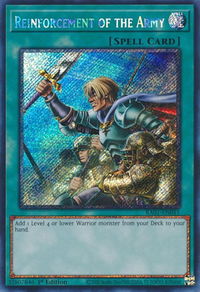 Reinforcement of the Army (Platinum Secret Rare) - 25th Anniversary Rarity Collection (RA01) #RA01-EN051 - Platinum Secret Rare YuGiOh Trading Card