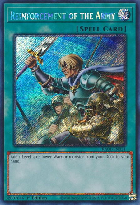 Reinforcement of the Army (Platinum Secret Rare) - 25th Anniversary Rarity Collection YuGiOh trading card