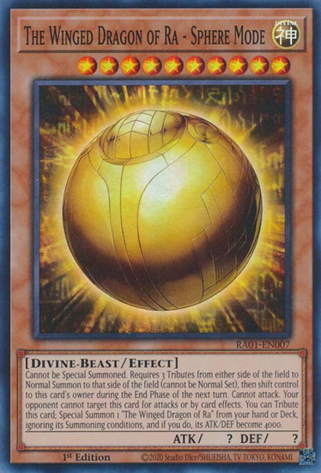 The Winged Dragon of Ra - Sphere Mode - 25th Anniversary Rarity Collection YuGiOh trading card