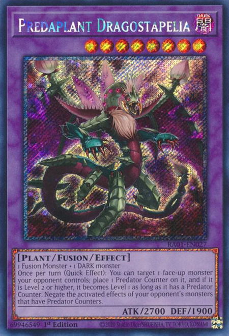 Predaplant Dragostapelia (Platinum Secret Rare) - 25th Anniversary Rarity Collection YuGiOh trading card