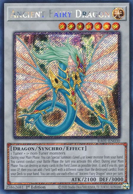 Ancient Fairy Dragon (Platinum Secret Rare) - 25th Anniversary Rarity Collection YuGiOh trading card