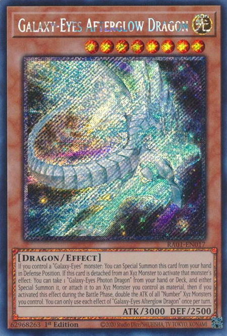 Galaxy-Eyes Afterglow Dragon (Platinum Secret Rare) - 25th Anniversary Rarity Collection YuGiOh trading card