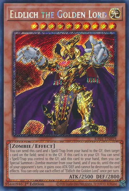 Eldlich the Golden Lord (Platinum Secret Rare) - 25th Anniversary Rarity Collection YuGiOh trading card