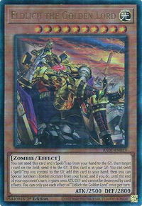 Eldlich the Golden Lord (Alternate Art) (PUR) - 25th Anniversary Rarity Collection (RA01) #RA01-EN019 - Prismatic Ultimate Rare YuGiOh Trading Card
