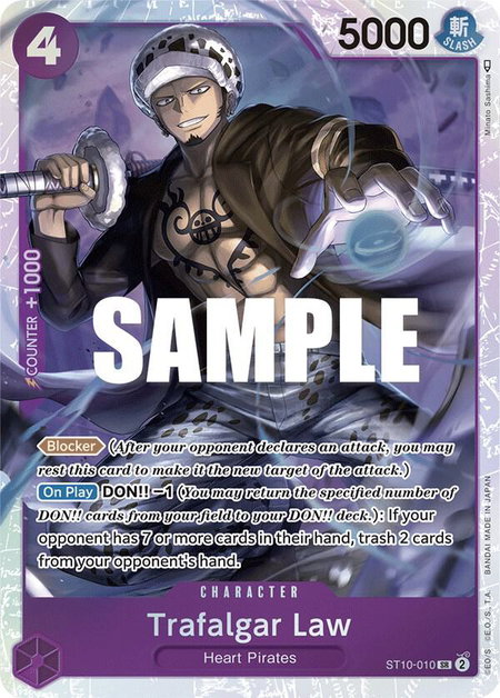 Trafalgar Law (010) - Ultra Deck: The Three Captains One Piece trading card