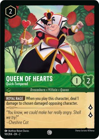 Queen of Hearts - Quick-Tempered - Rise of the Floodborn (2) #90/204 - Common Disney Lorcana Trading Card
