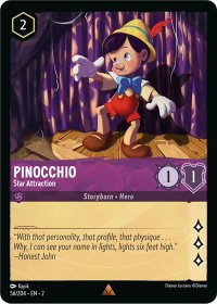 Pinocchio - Star Attraction - Rise of the Floodborn (2) #56/204 - Rare Disney Lorcana Trading Card