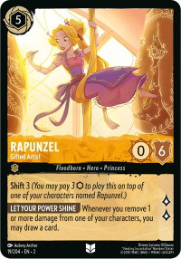 Rapunzel - Gifted Artist - Rise of the Floodborn (2) #19/204 - Uncommon Disney Lorcana Trading Card