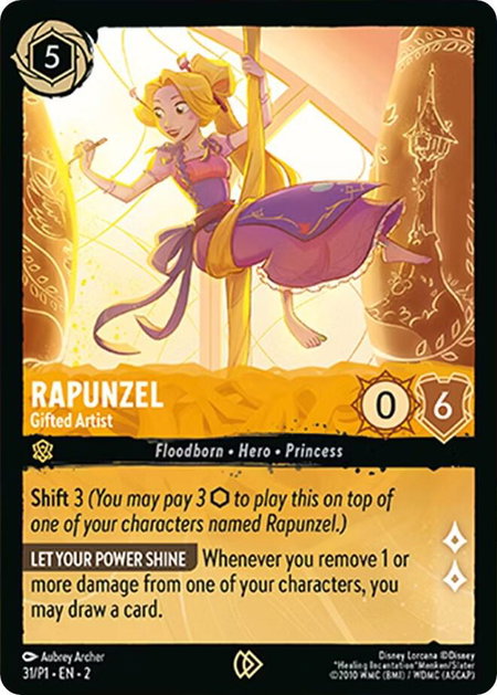 Rapunzel - Gifted Artist - Disney Lorcana Promo Cards Disney Lorcana trading card