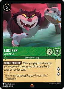 Lucifer - Cunning Cat - Rise of the Floodborn (2) #85/204 - Rare Disney Lorcana Trading Card
