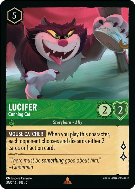 Lucifer - Cunning Cat - Rise of the Floodborn Disney Lorcana trading card