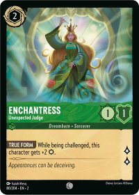 Enchantress - Unexpected Judge - Rise of the Floodborn (2) #80/204 - Common Disney Lorcana Trading Card