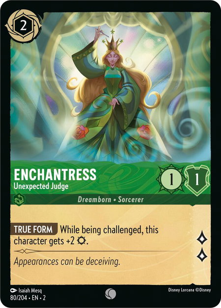 Enchantress - Unexpected Judge - Rise of the Floodborn Disney Lorcana trading card