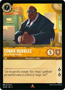 Cobra Bubbles - Just a Social Worker - Rise of the Floodborn (2) #4/204 - Rare Disney Lorcana Trading Card