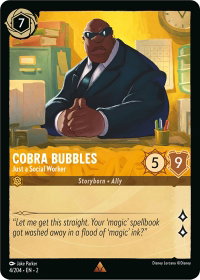 Cobra Bubbles - Just a Social Worker - Rise of the Floodborn (2) #4/204 - Rare Disney Lorcana Trading Card