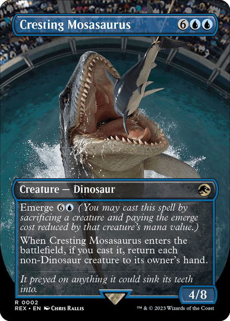 Cresting Mosasaurus (Borderless) - Universes Beyond: Jurassic World Collection Magic: The Gathering trading card