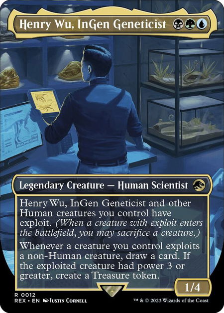 Henry Wu, InGen Geneticist (Borderless) - Universes Beyond: Jurassic World Collection Magic: The Gathering trading card