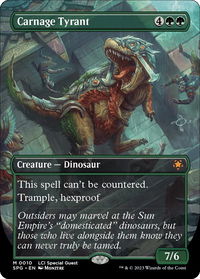 Carnage Tyrant (Borderless) - Special Guests (SPG) #10 - Mythic Magic: The Gathering Trading Card