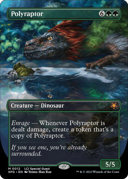 Polyraptor (Borderless) trading card from Special Guests Polyraptor (Borderless) - Special Guests Magic: The Gathering trading card