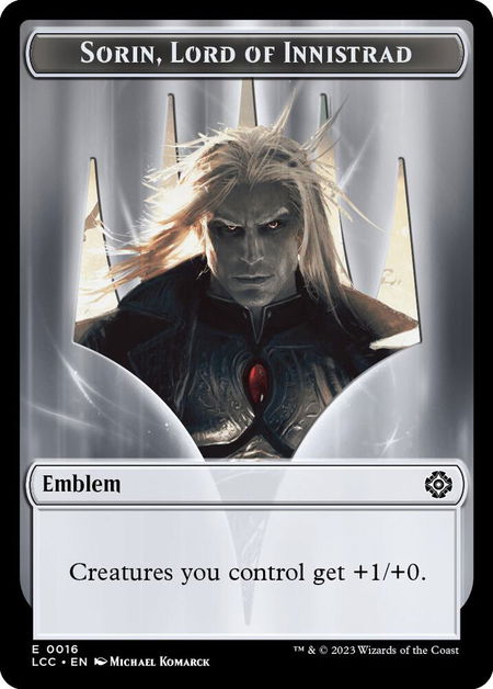 Emblem - Sorin, Lord of Innistrad // Vampire (0004) Double-Sided Token - Commander: The Lost Caverns of Ixalan Magic: The Gathering trading card