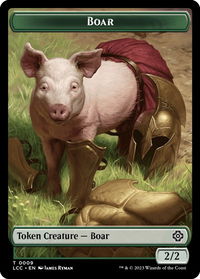 Boar // Merfolk (0005) Double-Sided Token - Commander: The Lost Caverns of Ixalan (LCC) #9 // 5 - Token Magic: The Gathering Trading Card