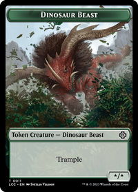 Dinosaur Beast // Dinosaur Double-Sided Token - Commander: The Lost Caverns of Ixalan (LCC) #11 // 10 - Token Magic: The Gathering Trading Card