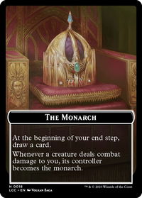The Monarch // Dinosaur Double-Sided Token - Commander: The Lost Caverns of Ixalan (LCC) #18 // 10 - Token Magic: The Gathering Trading Card