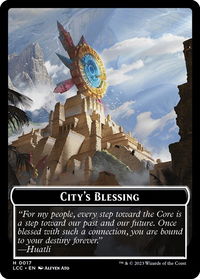 City's Blessing // Dinosaur Double-Sided Token - Commander: The Lost Caverns of Ixalan (LCC) #17 // 10 - Token Magic: The Gathering Trading Card