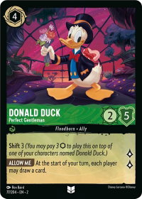 Donald Duck - Perfect Gentleman - Rise of the Floodborn (2) #77/204 - Uncommon Disney Lorcana Trading Card