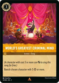 World's Greatest Criminal Mind - Rise of the Floodborn (2) #31/204 - Rare Disney Lorcana Trading Card