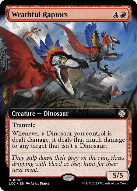 Wrathful Raptors (Extended Art) - Commander: The Lost Caverns of Ixalan Magic: The Gathering trading card