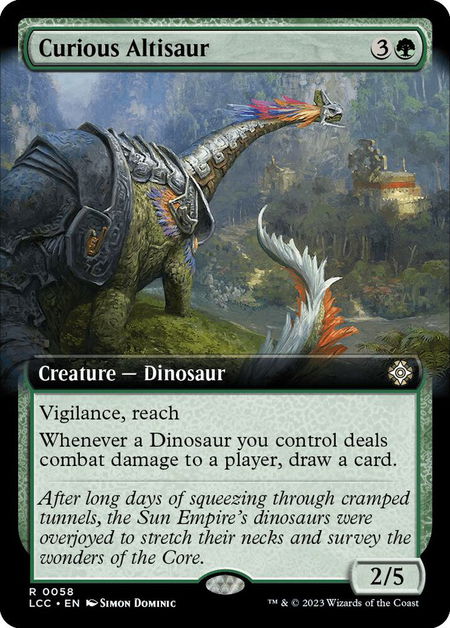 Curious Altisaur (Extended Art) - Commander: The Lost Caverns of Ixalan Magic: The Gathering trading card