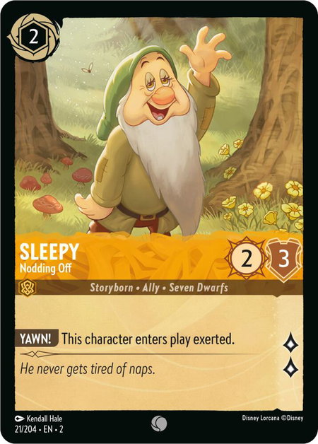 Sleepy - Nodding Off - Rise of the Floodborn Disney Lorcana trading card