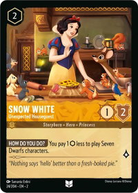Snow White - Unexpected Houseguest - Rise of the Floodborn (2) #24/204 - Uncommon Disney Lorcana Trading Card