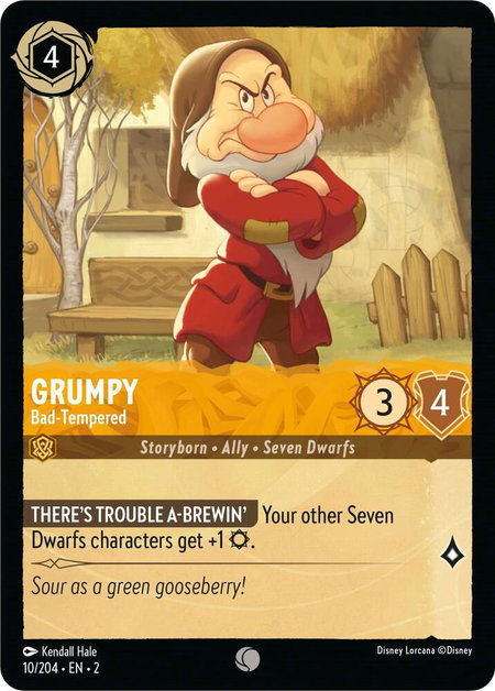 Grumpy - Bad-Tempered - Rise of the Floodborn Disney Lorcana trading card