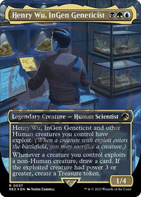 Henry Wu, InGen Geneticist (Borderless) (Emblem) - Universes Beyond: Jurassic World Collection (REX) #37 - Rare Magic: The Gathering Trading Card