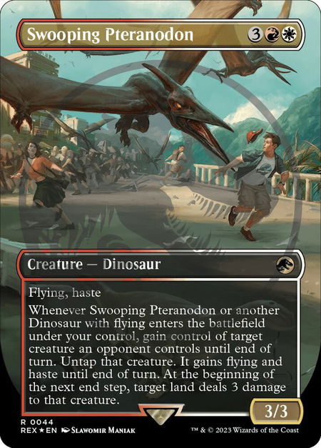 Swooping Pteranodon (Borderless) (Emblem) - Universes Beyond: Jurassic World Collection Magic: The Gathering trading card