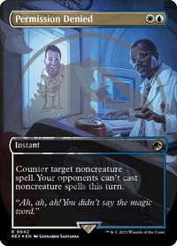 Permission Denied (Borderless) (Emblem) - Universes Beyond: Jurassic World Collection (REX) #42 - Rare Magic: The Gathering Trading Card