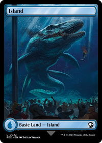 Island - Universes Beyond: Jurassic World Collection (REX) #22 - Land Magic: The Gathering Trading Card