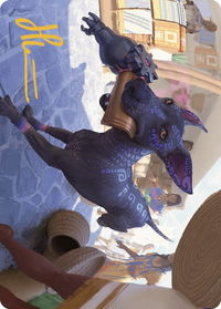 Mischievous Pup Art Card (Gold-Stamped Signature) - Art Series: The Lost Caverns of Ixalan (ASLCI) #3 - Special Magic: The Gathering Trading Card