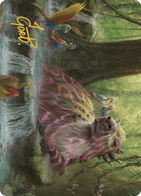 Basking Capybara Art Card (Gold-Stamped Signature) - Art Series: The Lost Caverns of Ixalan (ASLCI) #22 - Special Magic: The Gathering Trading Card