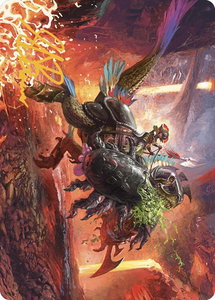 Triumphant Chomp Art Card (Gold-Stamped Signature) - Art Series: The Lost Caverns of Ixalan (ASLCI) #21 - Special Magic: The Gathering Trading Card