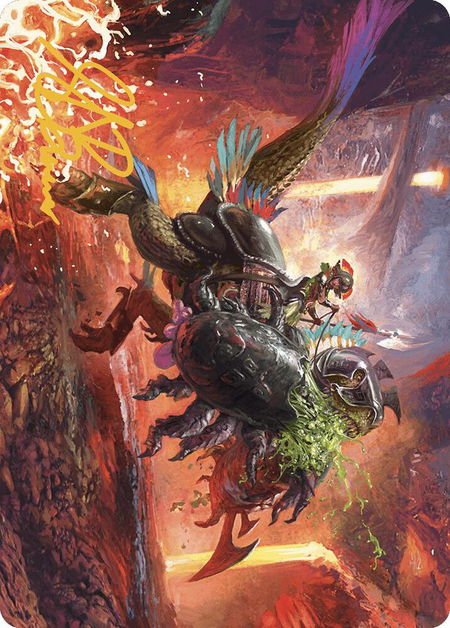Triumphant Chomp Art Card (Gold-Stamped Signature) - Art Series: The Lost Caverns of Ixalan Magic: The Gathering trading card