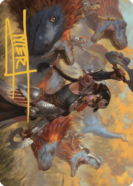 Huatli, Poet of Unity Art Card (Gold-Stamped Signature) - Art Series: The Lost Caverns of Ixalan Magic: The Gathering trading card