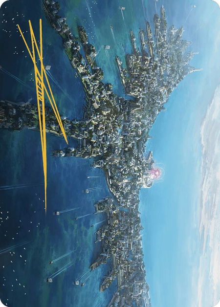 Restless Anchorage Art Card (Gold-Stamped Signature) - Art Series: The Lost Caverns of Ixalan Magic: The Gathering trading card