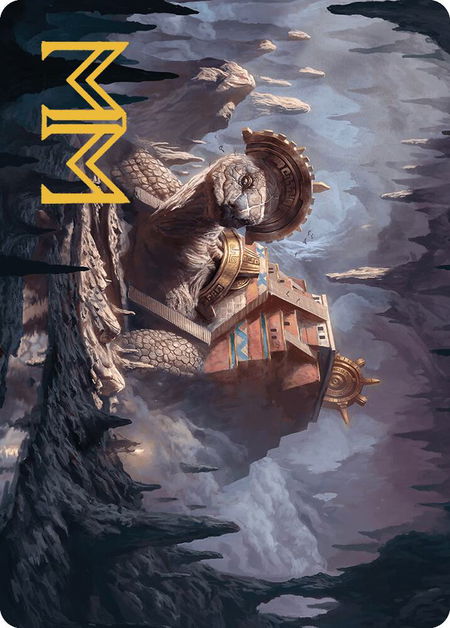 Bedrock Tortoise Art Card (Gold-Stamped Signature) - Art Series: The Lost Caverns of Ixalan Magic: The Gathering trading card