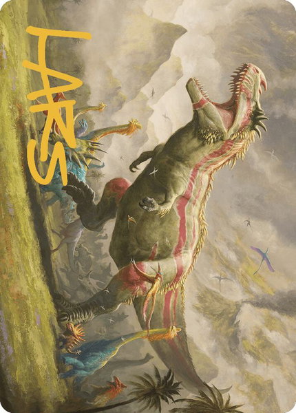 Ghalta, Stampede Tyrant Art Card (Gold-Stamped Signature) trading card from Art Series: The Lost Caverns of Ixalan Ghalta, Stampede Tyrant Art Card (Gold-Stamped Signature) - Art Series: The Lost Caverns of Ixalan Magic: The Gathering trading card